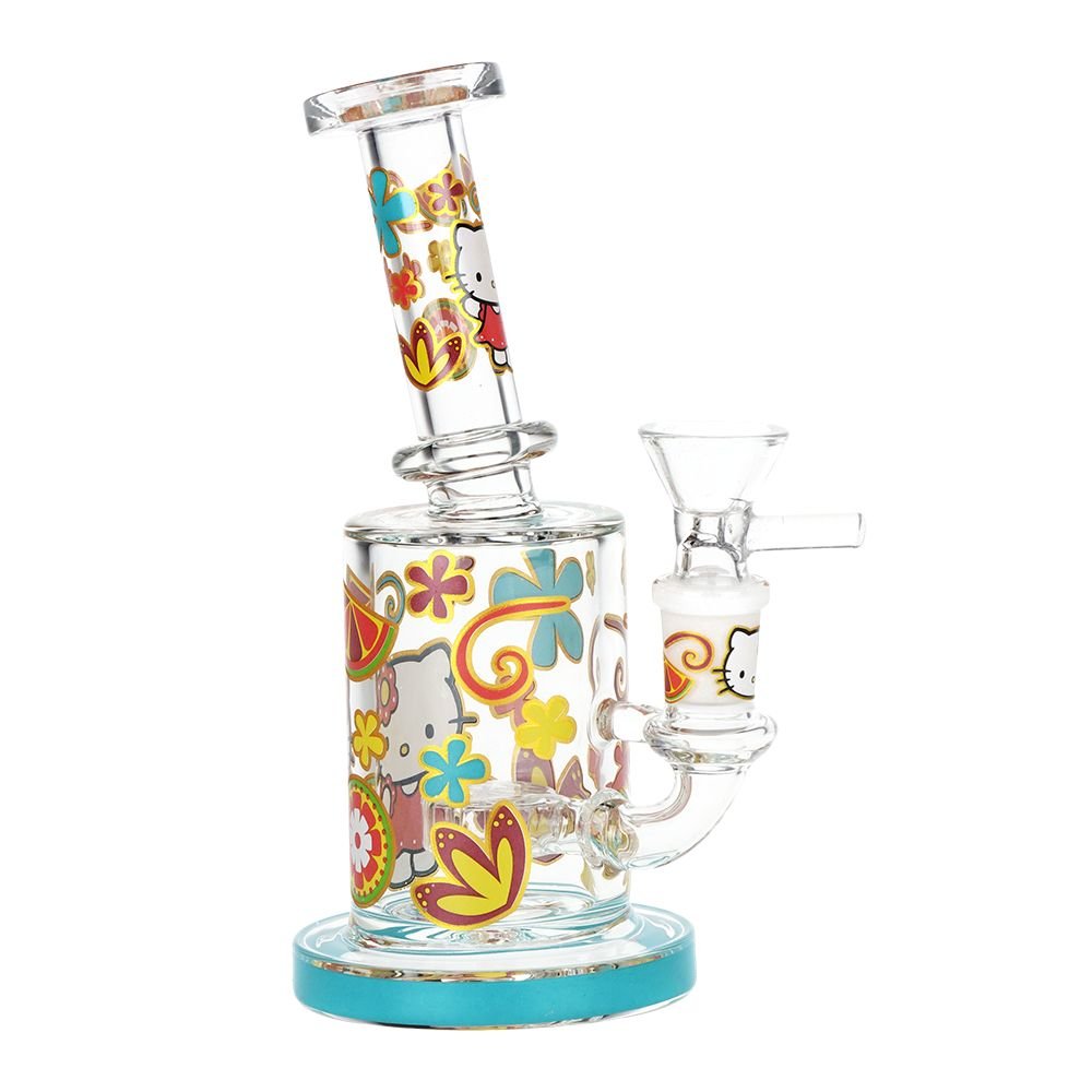 Salutations Hello Kitty Glass Water Pipe | 6.25" | 14mm F - DEGIN store