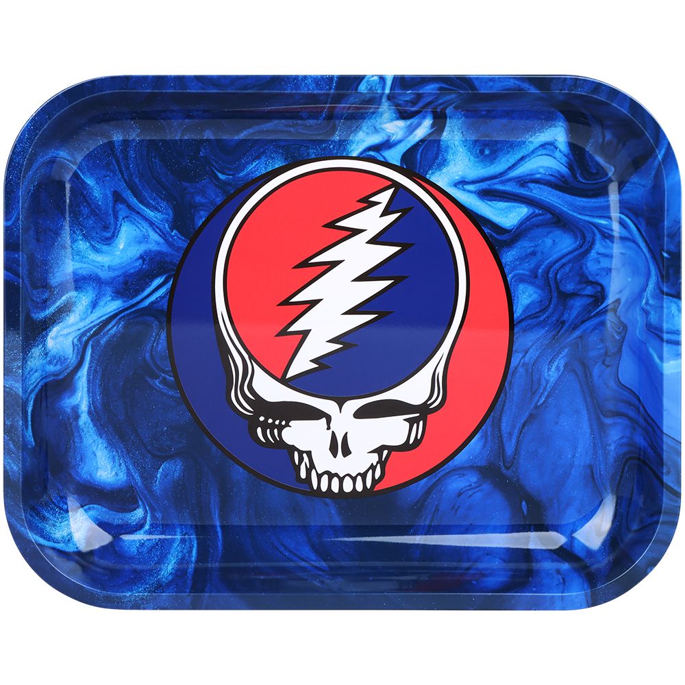 Grateful Dead x Pulsar Large Metal Rolling Tray - Steal Your Face Swirls / 13"x11" - DEGIN store