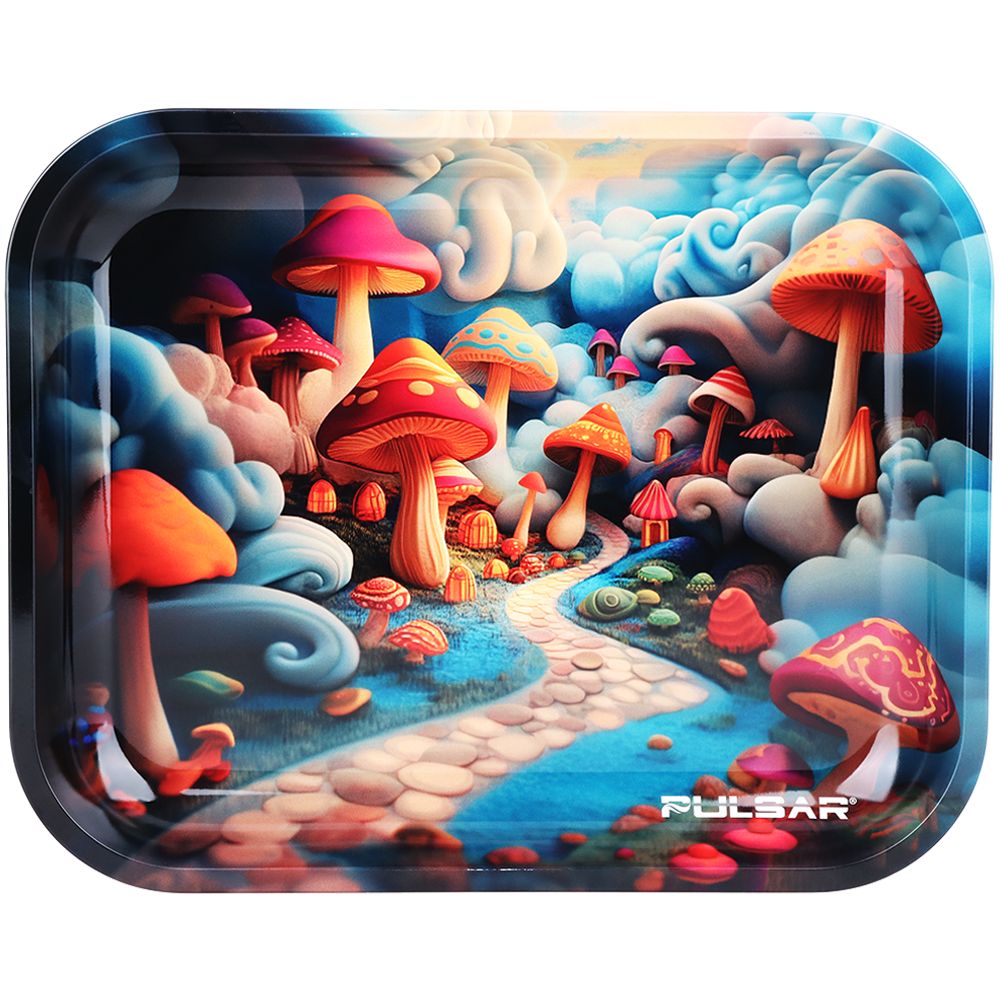 Pulsar Design Series Large Metal Rolling Tray - Shroom Path / 13"x11" - DEGIN store