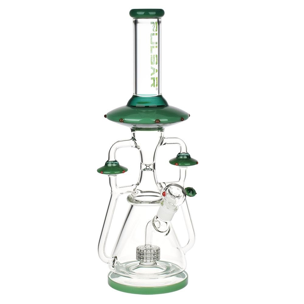 Pulsar Far - Out Visitors Recycler Glass Water Pipe | 17.25" | 19mm F - DEGIN store