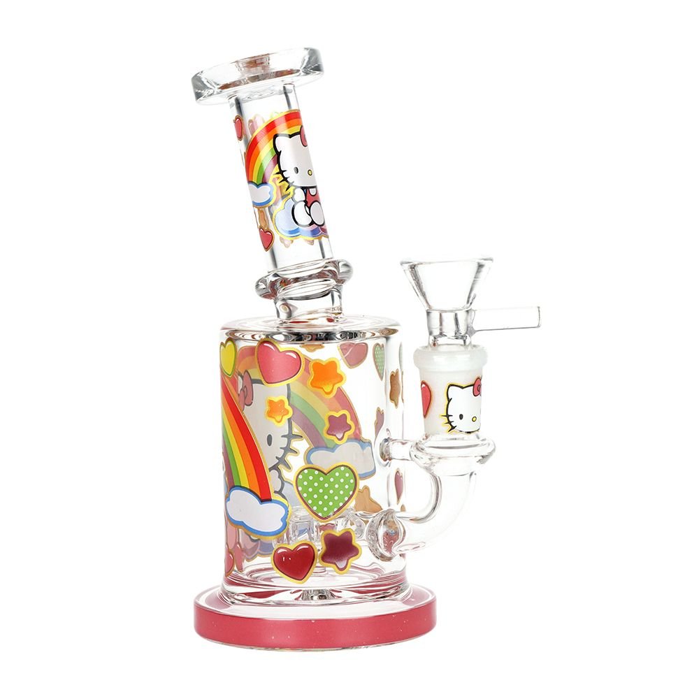 Salutations Hello Kitty Glass Water Pipe | 6.25" | 14mm F - DEGIN store