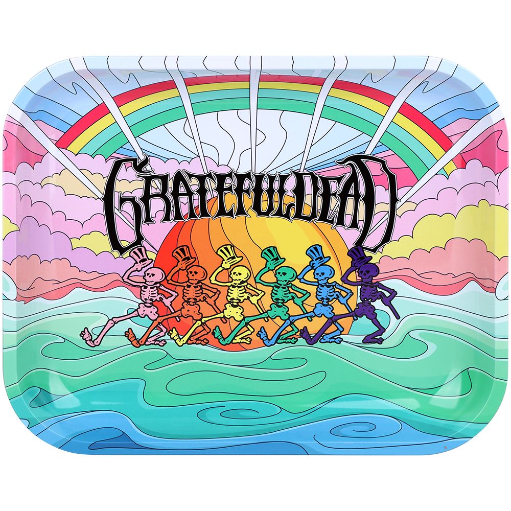 Grateful Dead x Pulsar Large Metal Rolling Tray - Under The Rainbow / 13"x11" - DEGIN store