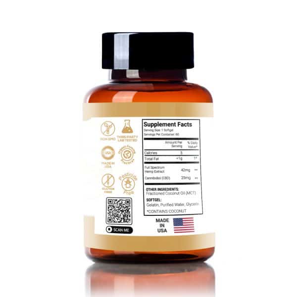 Full Spectrum CBD Softgels – Capsules 25mg 60 Count - Wholesale - DEGIN store