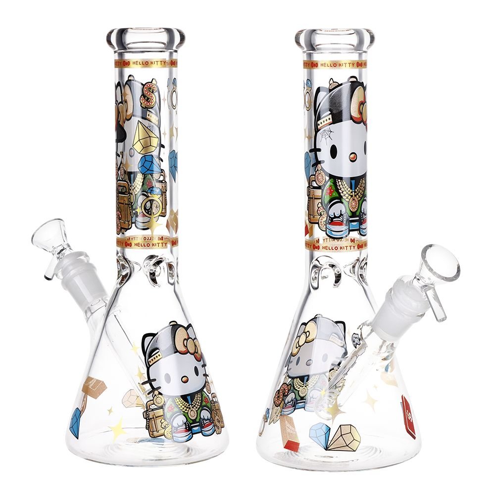 Swagged Out Hello Kitty Beaker Glass Water Pipe - 10" / 14mm F - DEGIN store