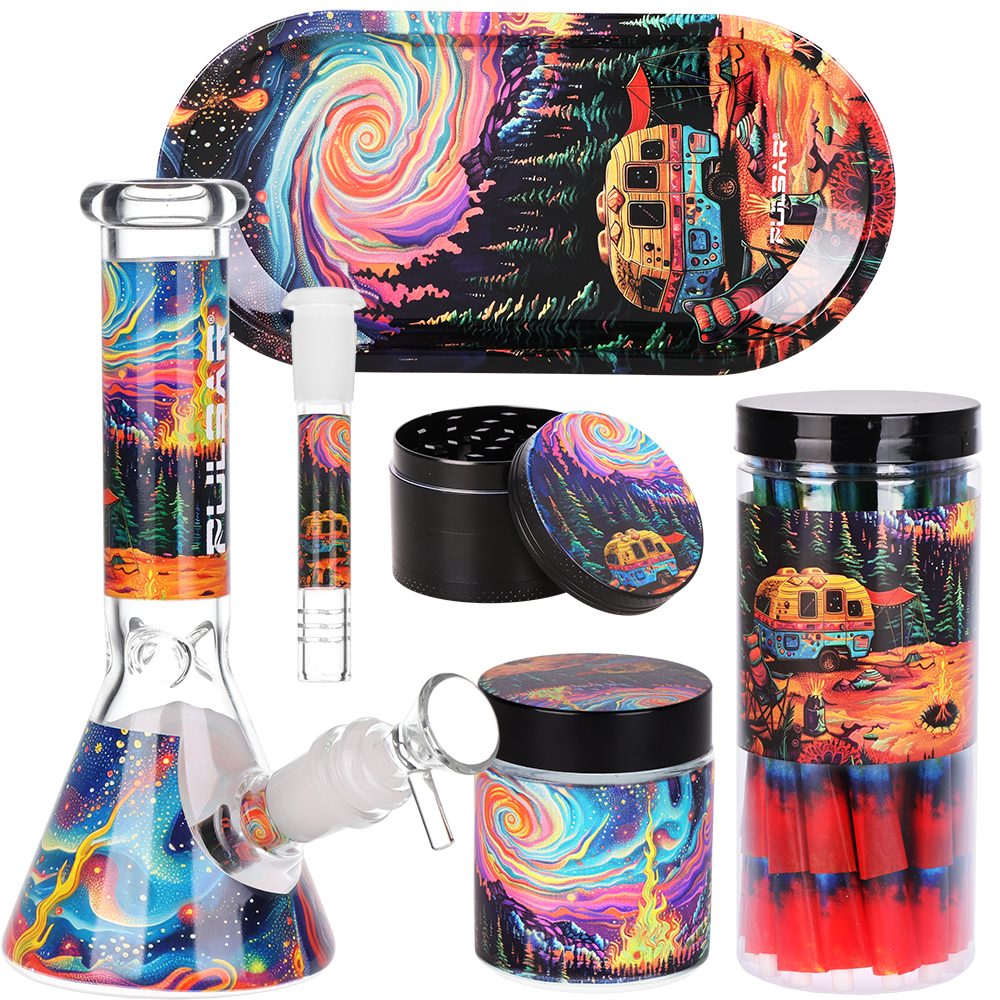 Pulsar Design Series Beaker Water Pipe Smoker's Kit | 7.75" - DEGIN store