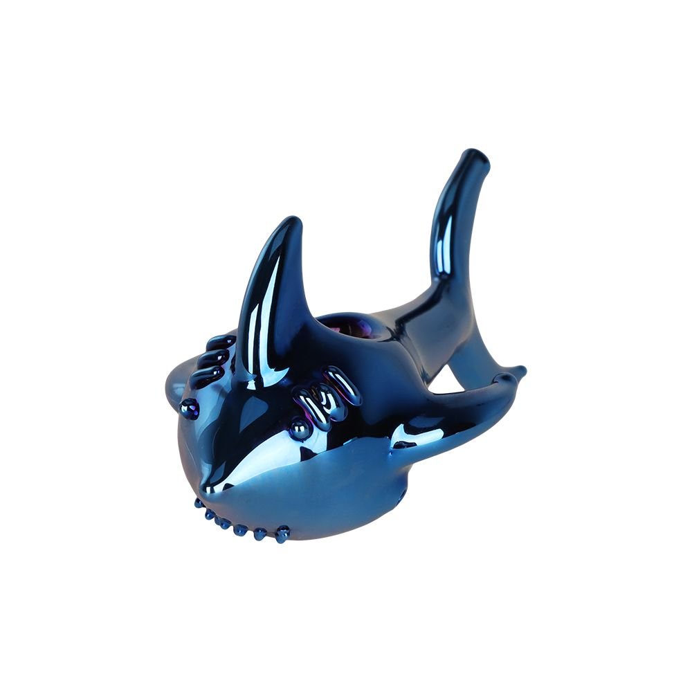 SeshGear Electroplated Cobalt Chomper Glass Hand Pipe - 5" - DEGIN store