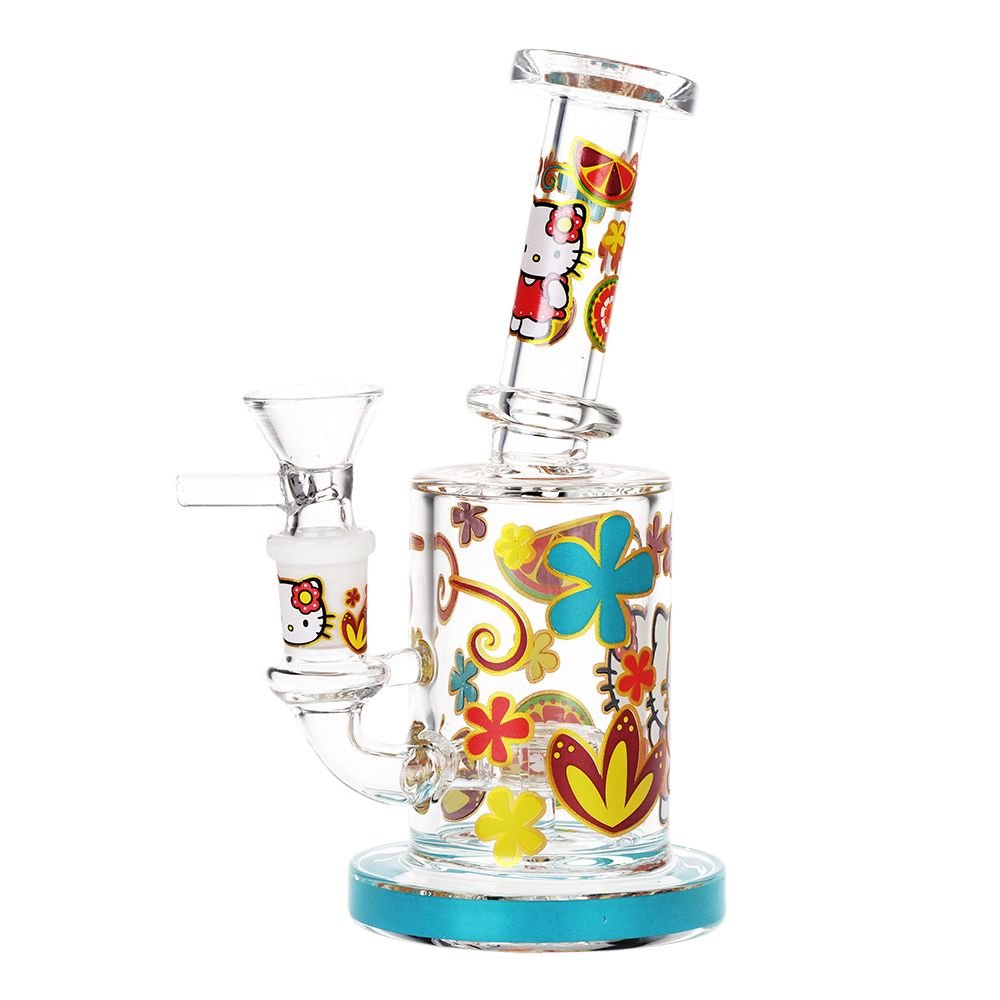 Salutations Hello Kitty Glass Water Pipe | 6.25" | 14mm F - DEGIN store
