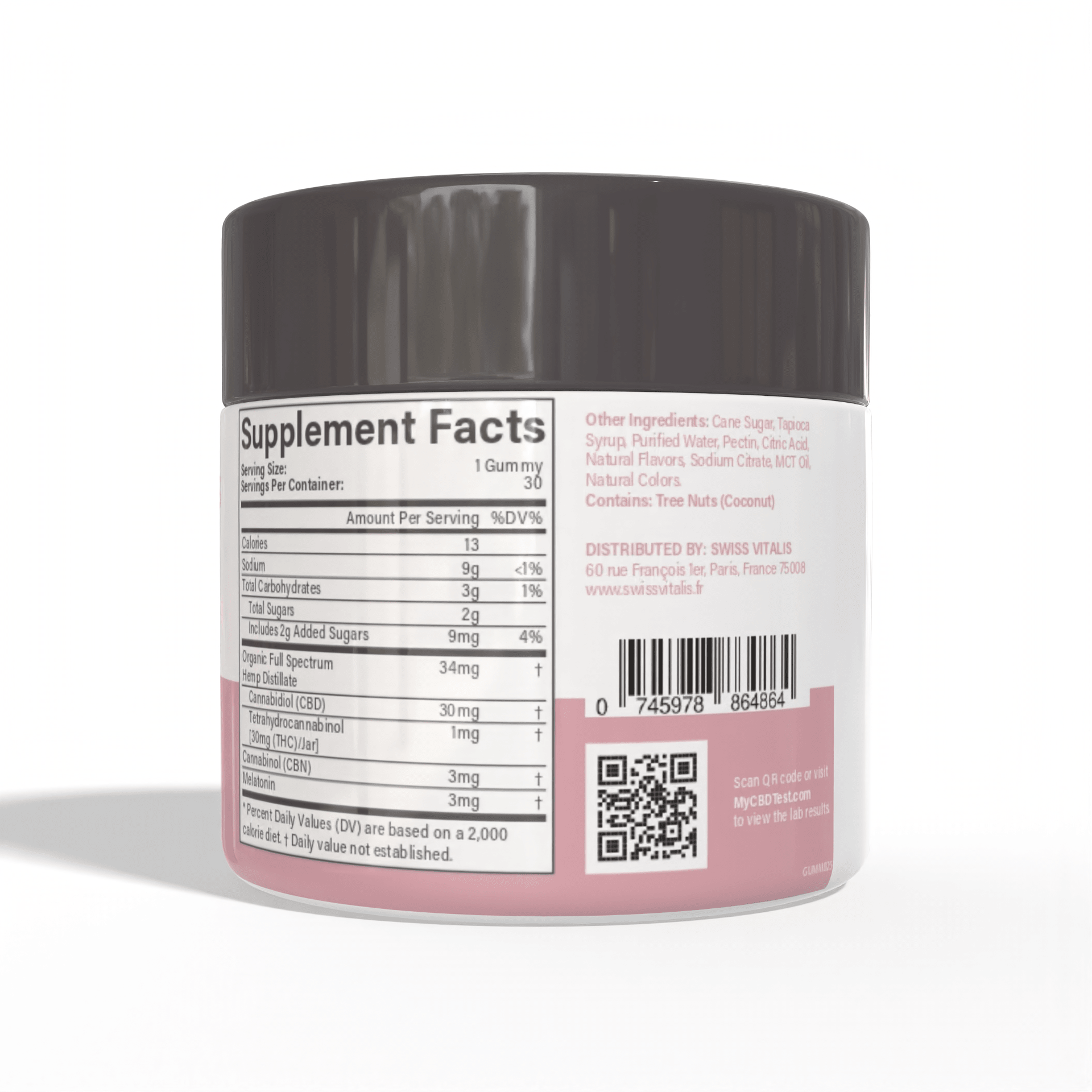 Swiss Vitalis Sleep Gummies - 30 Count CBD+CBN+THC+Melatonin - DEGIN store