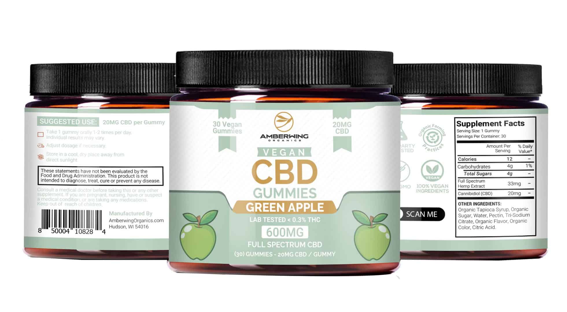Full Spectrum Vegan CBD Gummies – Green Apple - Wholesale - DEGIN store