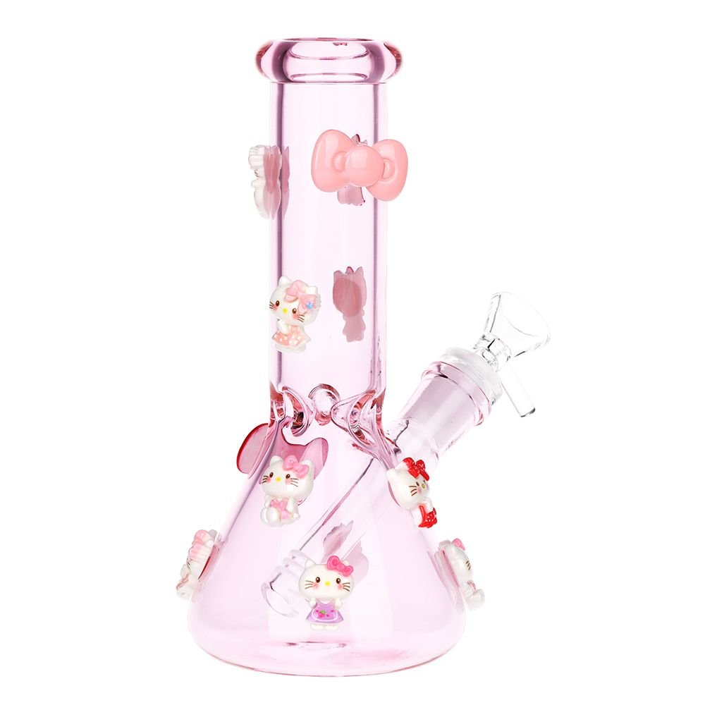 Wassup Hello Kitty Beaker Glass Water Pipe - 8" / 14mm F / Pink - DEGIN store
