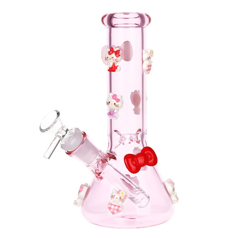 Wassup Hello Kitty Beaker Glass Water Pipe - 8" / 14mm F / Pink - DEGIN store