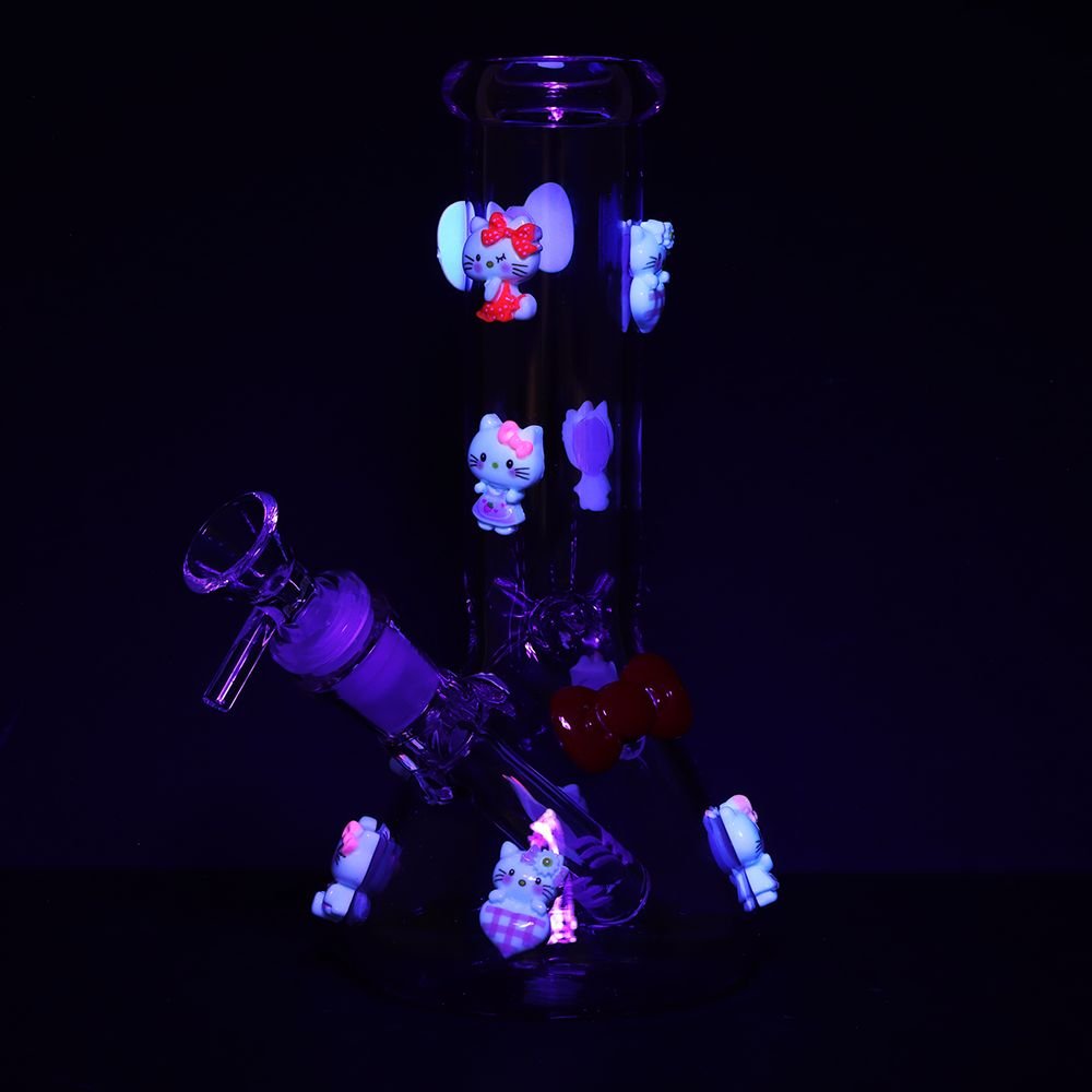 Wassup Hello Kitty Beaker Glass Water Pipe - 8" / 14mm F / Pink - DEGIN store