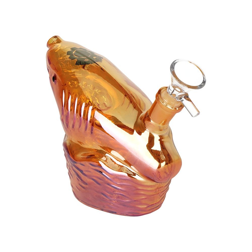 Seshgear Shark Attack Electroplated Glass Water Pipe - 5.5" / 14mm F / Colors Vary - DEGIN store