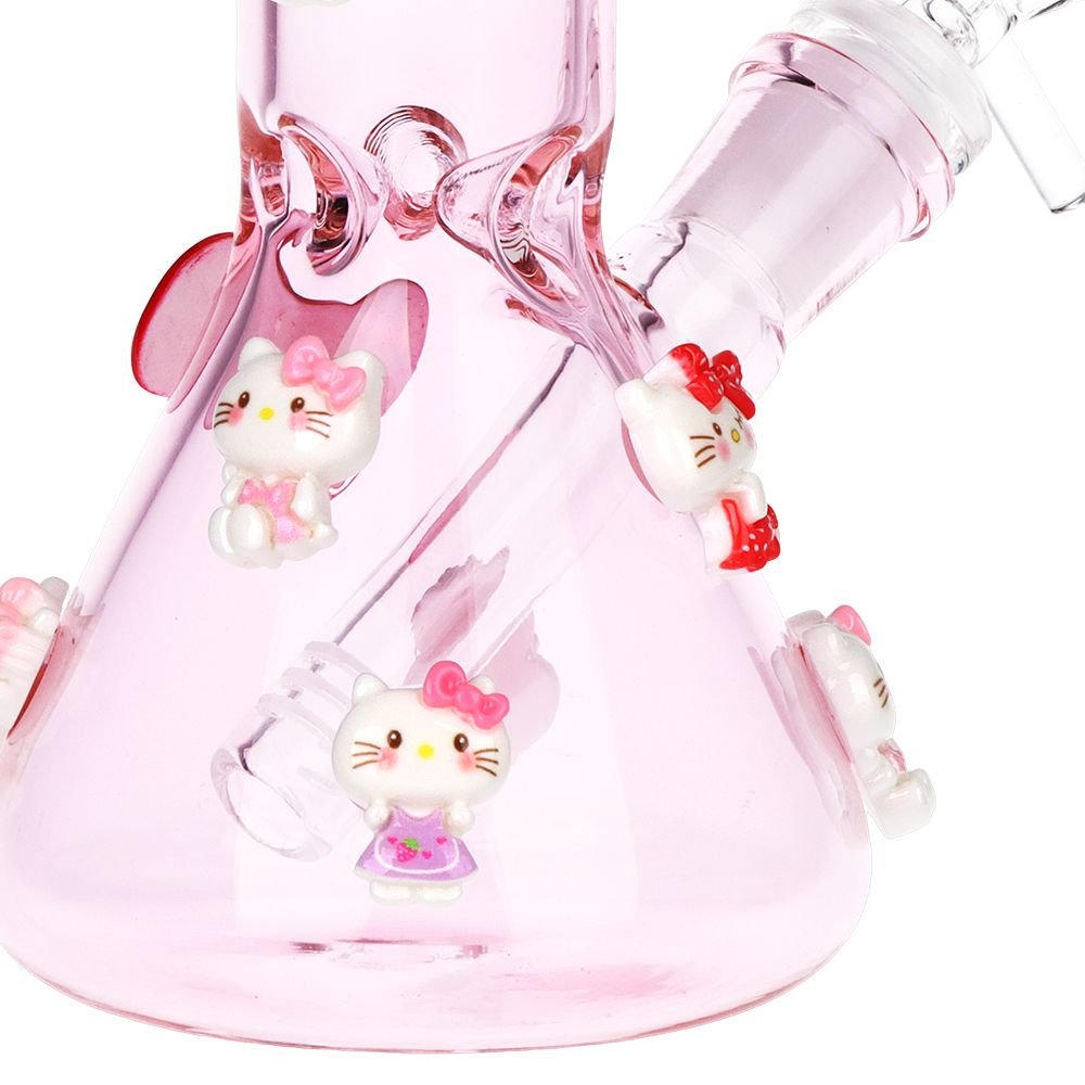 Wassup Hello Kitty Beaker Glass Water Pipe - 8" / 14mm F / Pink - DEGIN store