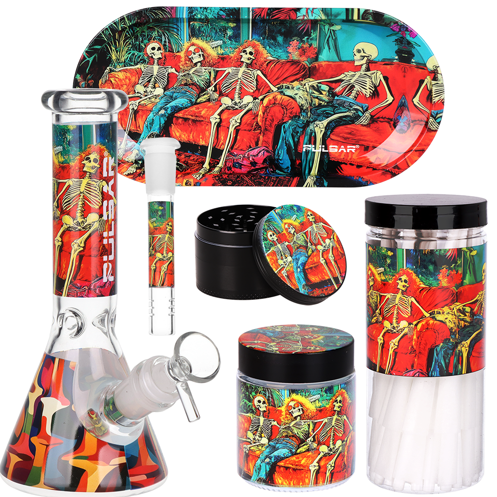 Pulsar Design Series Beaker Water Pipe Smoker's Kit | 7.75" - DEGIN store