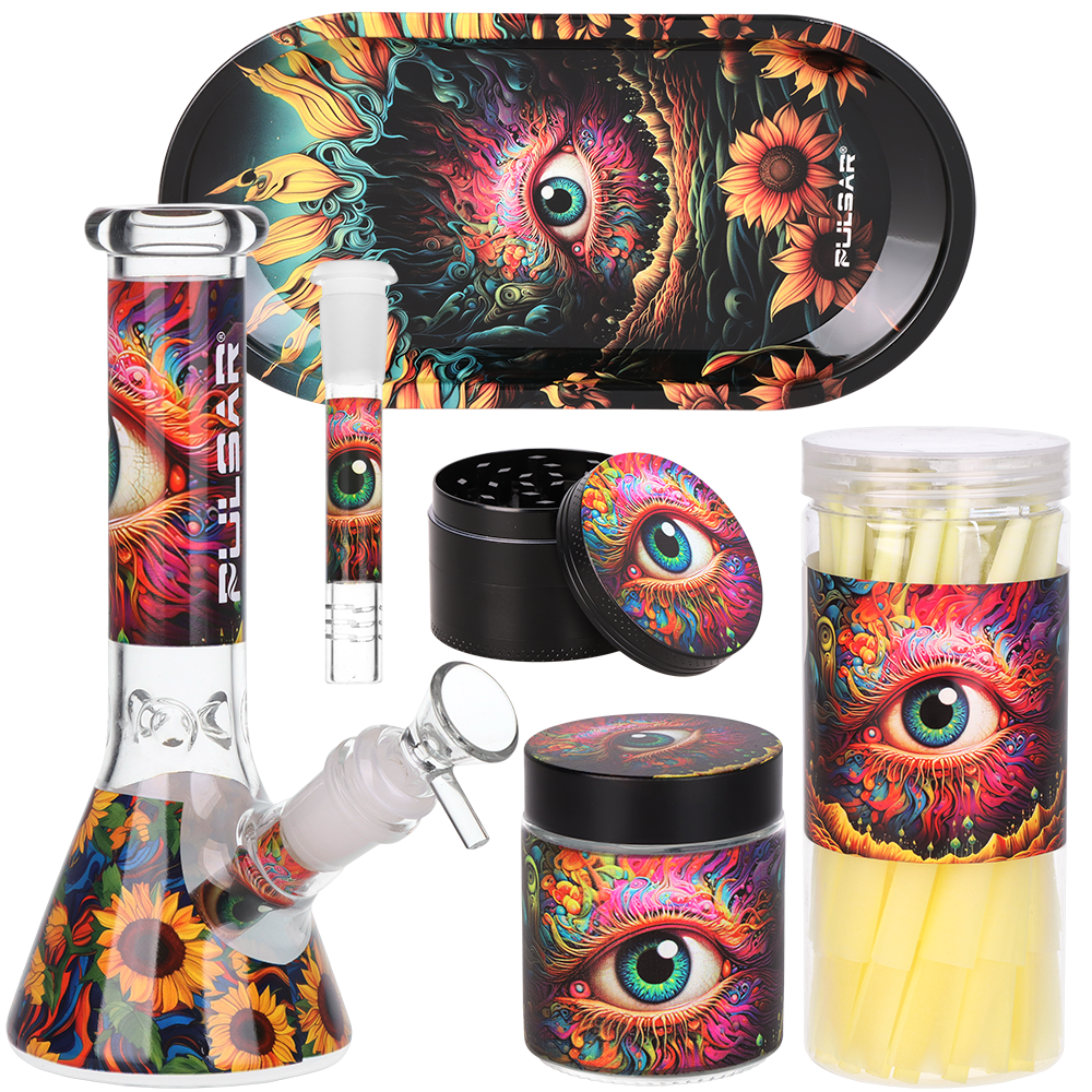 Pulsar Design Series Beaker Water Pipe Smoker's Kit | 7.75" - DEGIN store