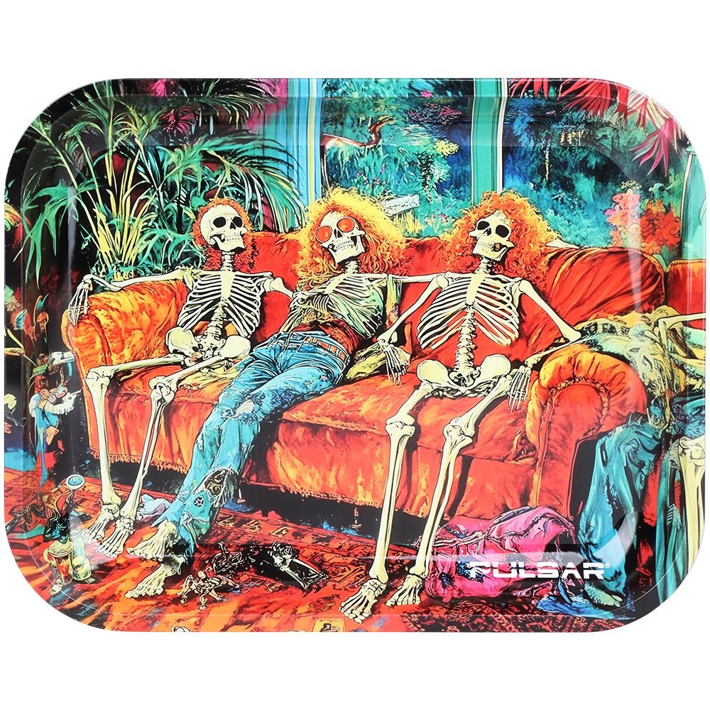 Pulsar Design Series Large Metal Rolling Tray - In Da Couch / 13"x11" - DEGIN store